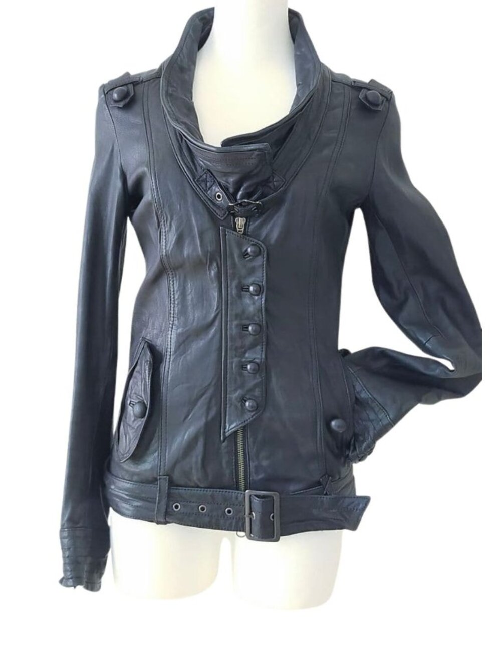 5351 Pour Les Femmes Calfskin Leather Rider Jacket Japanese Brand